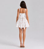 Amelie Floral Corset Mini Dress - White