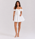Juliette Off-Shoulder Ruffle Mini Dress - White