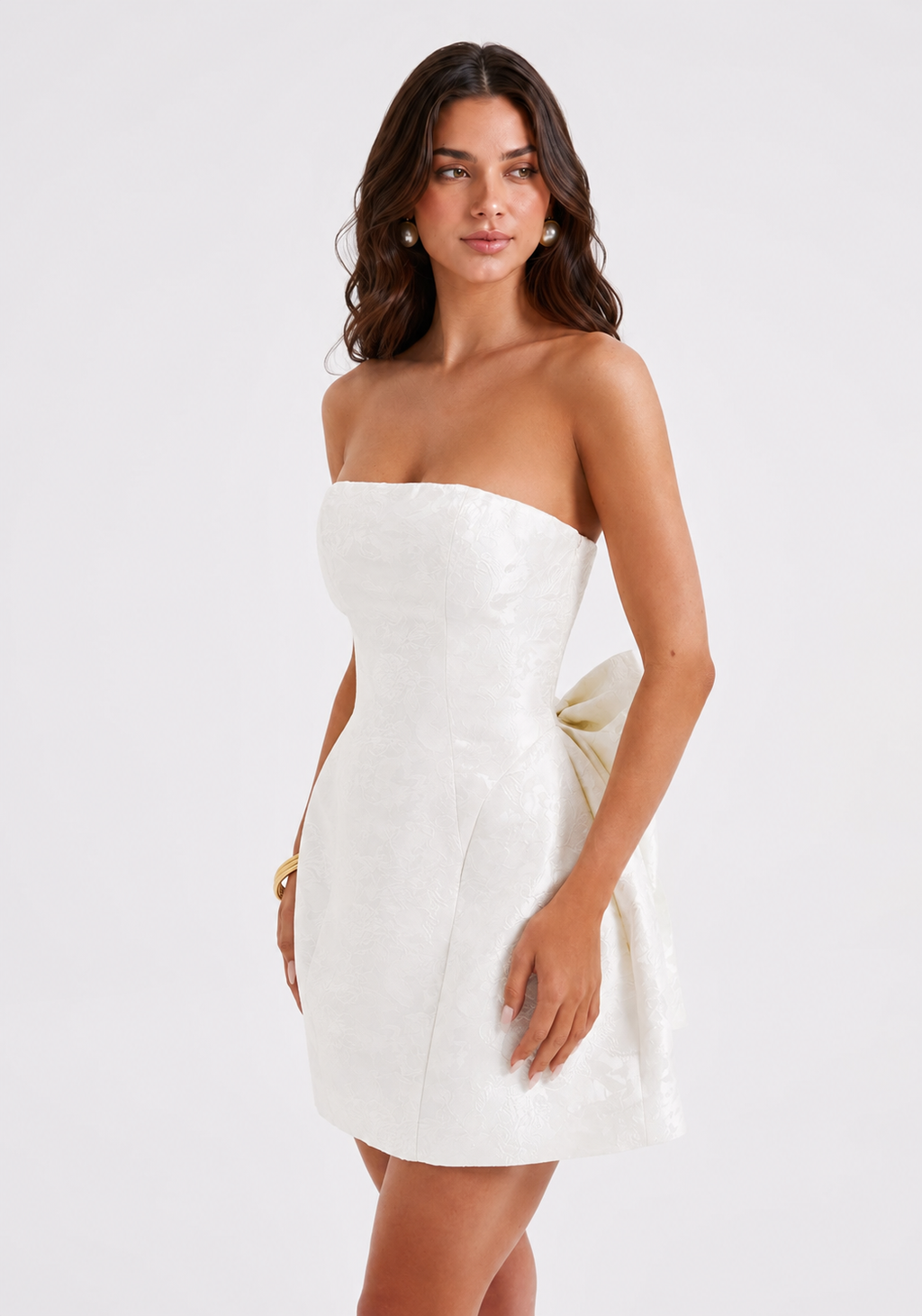Elara Bow-Back Mini Dress - White