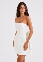 Elara Bow-Back Mini Dress - White
