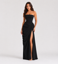 Camille Strapless Draped Maxi Dress - Black