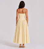 Solene Floral Midi Dress - Lemon