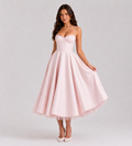 Odette Tulle Corset Midi Dress - Pink