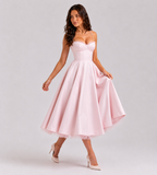 Odette Tulle Corset Midi Dress - Pink