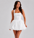 Colette Halter Bubble Mini Dress - White