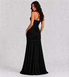 Margot Square-Neck Corset Maxi Dress - Black