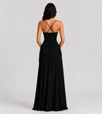 Margot Square-Neck Corset Maxi Dress - Black