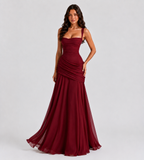 Margot Square-Neck Corset Maxi Dress - Red
