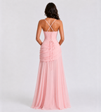 Margot Square-Neck Corset Maxi Dress - Pink