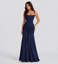 Margot Square-Neck Corset Maxi Dress - Navy
