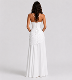 Margot Square-Neck Corset Maxi Dress - White