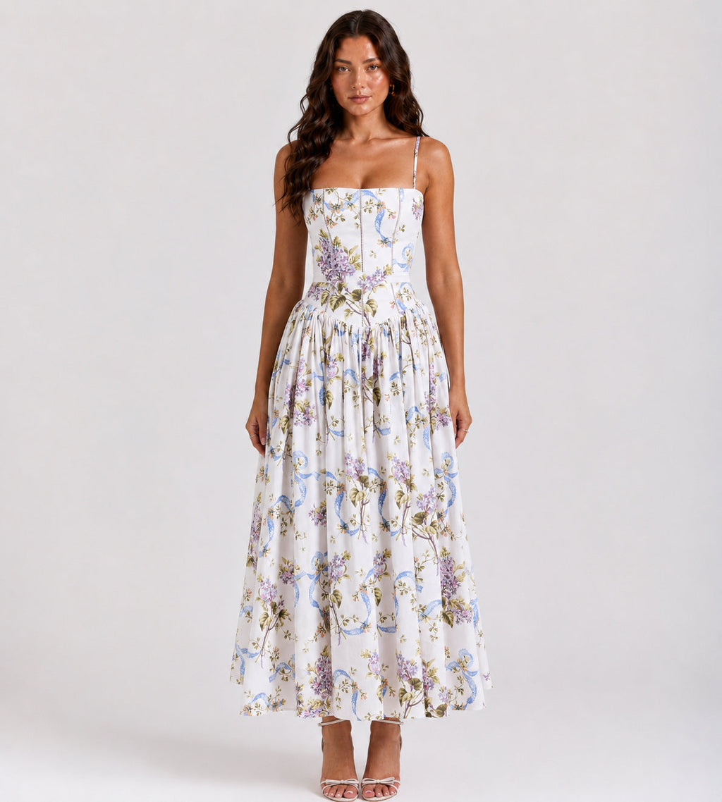 Liora Garden Midi Dress - Lilac