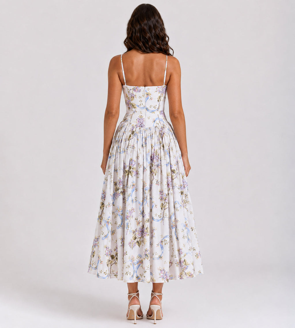 Liora Garden Midi Dress - Lilac