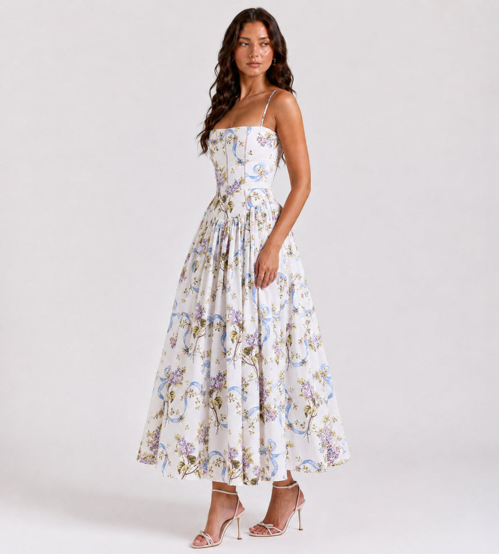 Liora Garden Midi Dress - Lilac