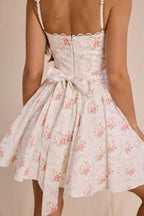 Amelie Floral Corset Mini Dress - White