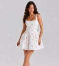 Amelie Floral Corset Mini Dress - White